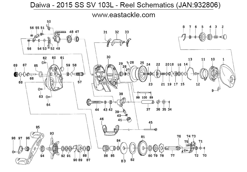 Daiwa - 2015 SS SV 103L | Left Handed | Bait Casting | Fishing 